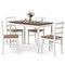 5-piece Wooden Dining Set With Rectangular Table And 4 Chairs-coffee And White